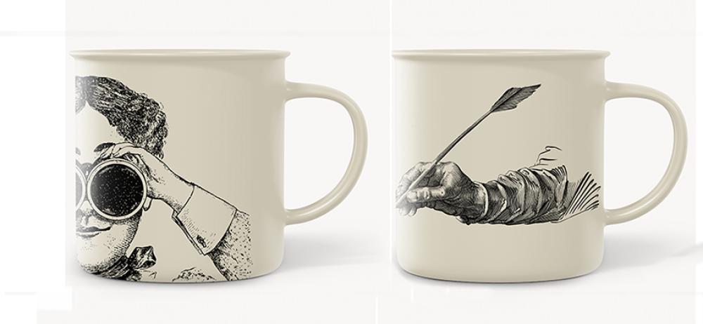 Taza personalizada modelo vintage crema